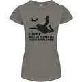 I Jump out of Good Airplanes Para Skydiving Womens Petite Cut T-Shirt Charcoal