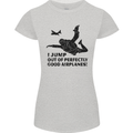 I Jump out of Good Airplanes Para Skydiving Womens Petite Cut T-Shirt Sports Grey