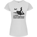 I Jump out of Good Airplanes Para Skydiving Womens Petite Cut T-Shirt White