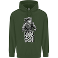 I Just Need More Space Funny Astonaut Mens 80% Cotton Hoodie Forest Green
