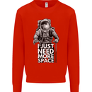 I Just Need More Space Funny Astonaut Mens Sweatshirt Jumper Bright Red