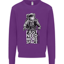 I Just Need More Space Funny Astonaut Mens Sweatshirt Jumper Purple