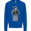 I Just Need More Space Funny Astonaut Mens Sweatshirt Jumper Royal Blue