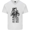 I Just Need More Space Funny Astonaut Mens V-Neck Cotton T-Shirt White