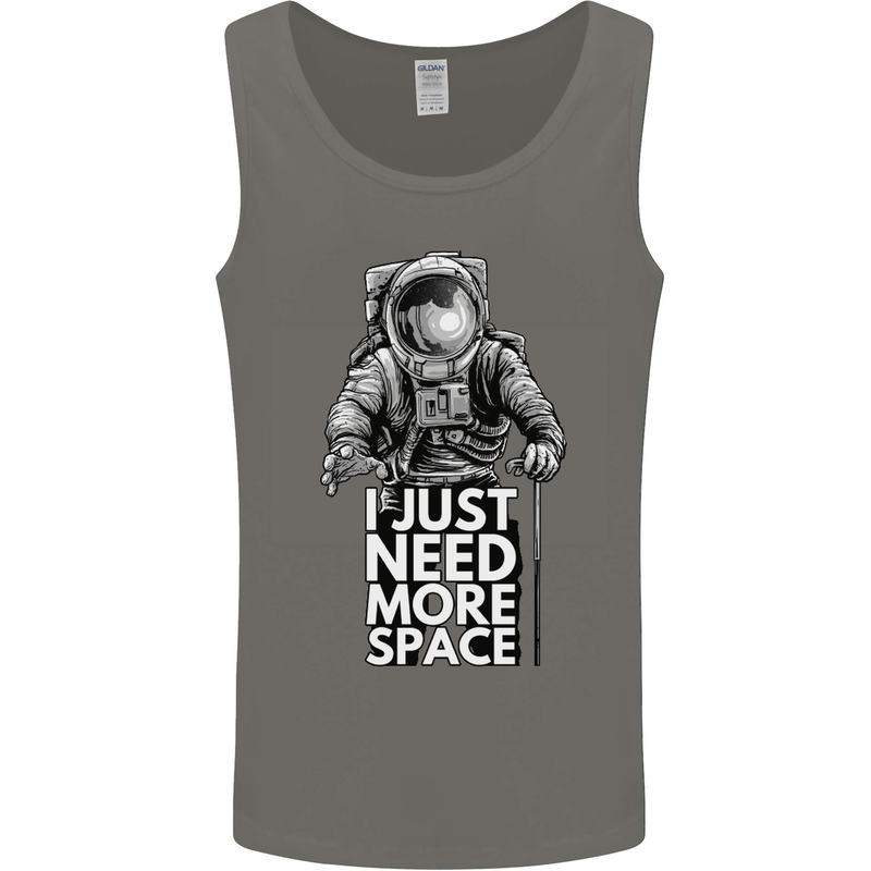 I Just Need More Space Funny Astonaut Mens Vest Tank Top Charcoal