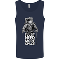 I Just Need More Space Funny Astonaut Mens Vest Tank Top Navy Blue