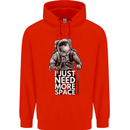 I Just Need More Space Funny Astronaut Childrens Kids Hoodie Bright Red