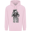 I Just Need More Space Funny Astronaut Childrens Kids Hoodie Light Pink