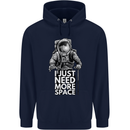 I Just Need More Space Funny Astronaut Childrens Kids Hoodie Navy Blue