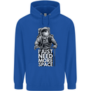 I Just Need More Space Funny Astronaut Childrens Kids Hoodie Royal Blue