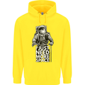 I Just Need More Space Funny Astronaut Childrens Kids Hoodie Yellow