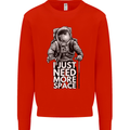 I Just Need More Space Funny Astronaut Kids Sweatshirt Jumper Bright Red