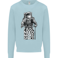 I Just Need More Space Funny Astronaut Kids Sweatshirt Jumper Light Blue