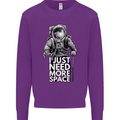 I Just Need More Space Funny Astronaut Kids Sweatshirt Jumper Purple