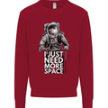 I Just Need More Space Funny Astronaut Kids Sweatshirt Jumper Red