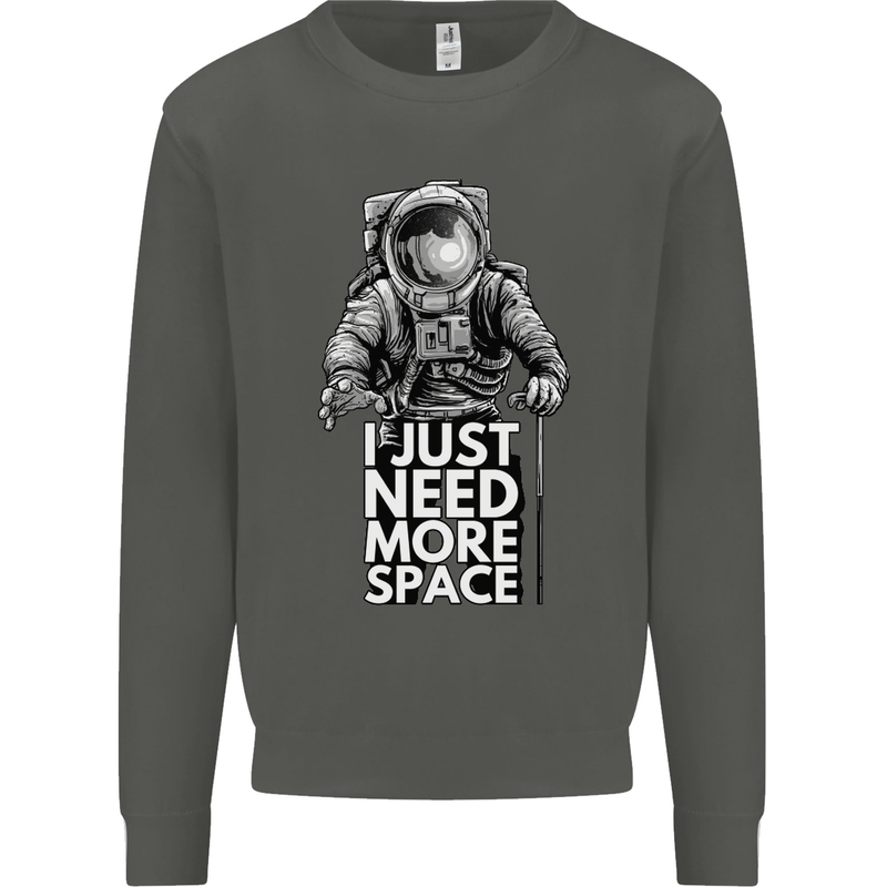 I Just Need More Space Funny Astronaut Kids Sweatshirt Jumper Storm Grey