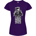 I Just Need More Space Funny Astronaut Womens Petite Cut T-Shirt Purple