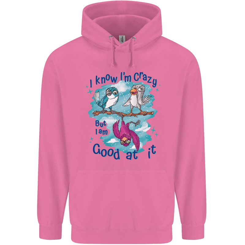 I Know I'm Crazy Funny Bird Slogan Childrens Kids Hoodie Azalea