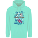 I Know I'm Crazy Funny Bird Slogan Childrens Kids Hoodie Peppermint
