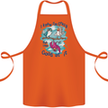 I Know I'm Crazy Funny Bird Slogan Cotton Apron 100% Organic Orange