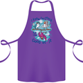 I Know I'm Crazy Funny Bird Slogan Cotton Apron 100% Organic Purple