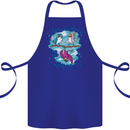 I Know I'm Crazy Funny Bird Slogan Cotton Apron 100% Organic Royal Blue