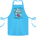 I Know I'm Crazy Funny Bird Slogan Cotton Apron 100% Organic Turquoise