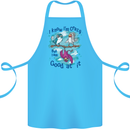 I Know I'm Crazy Funny Bird Slogan Cotton Apron 100% Organic Turquoise