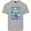 I Know I'm Crazy Funny Bird Slogan Kids T-Shirt Childrens Sports Grey