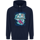 I Know I'm Crazy Funny Bird Slogan Mens 80% Cotton Hoodie Navy Blue