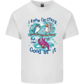 I Know I'm Crazy Funny Bird Slogan Mens Cotton T-Shirt Tee Top White