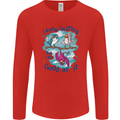I Know I'm Crazy Funny Bird Slogan Mens Long Sleeve T-Shirt Red