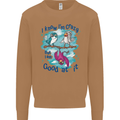 I Know I'm Crazy Funny Bird Slogan Mens Sweatshirt Jumper Caramel Latte