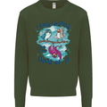 I Know I'm Crazy Funny Bird Slogan Mens Sweatshirt Jumper Forest Green