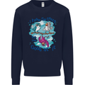 I Know I'm Crazy Funny Bird Slogan Mens Sweatshirt Jumper Navy Blue