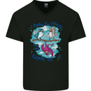 I Know I'm Crazy Funny Bird Slogan Mens V-Neck Cotton T-Shirt Black