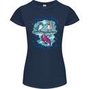 I Know I'm Crazy Funny Bird Slogan Womens Petite Cut T-Shirt Navy Blue
