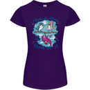 I Know I'm Crazy Funny Bird Slogan Womens Petite Cut T-Shirt Purple