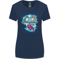 I Know I'm Crazy Funny Bird Slogan Womens Wider Cut T-Shirt Navy Blue