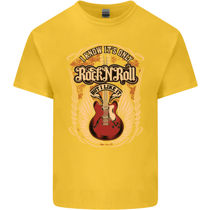 I Know It’s Only Rock ’n’ Roll Music Guitar Kids T-Shirt Childrens Yellow