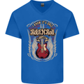 I Know It’s Only Rock ’n’ Roll Music Guitar Mens V-Neck Cotton T-Shirt Royal Blue
