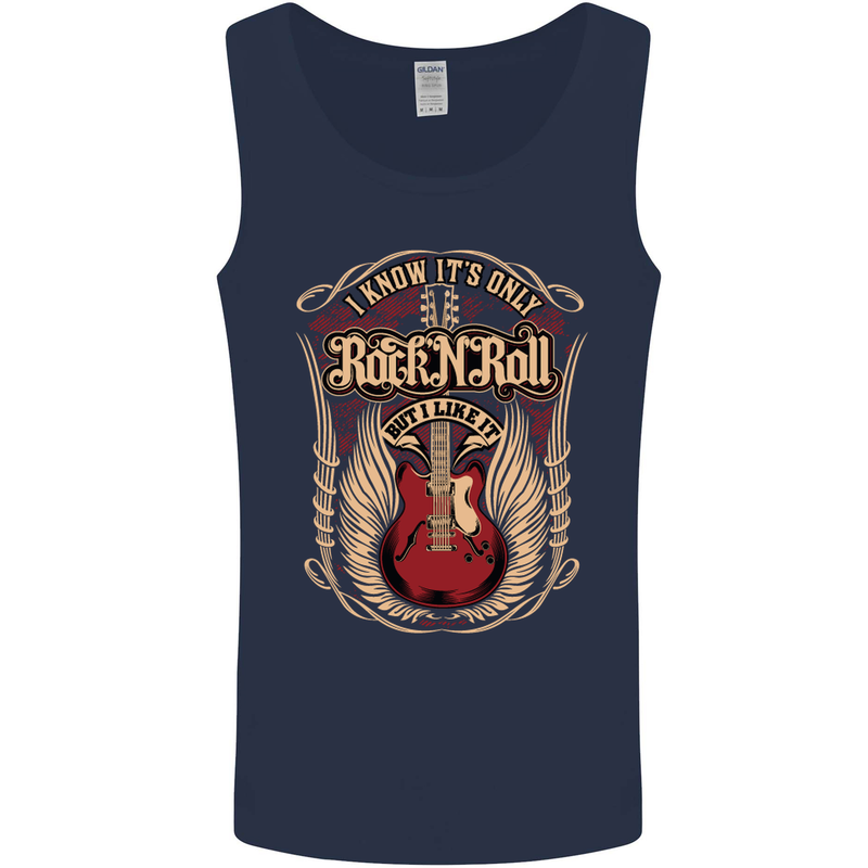 I Know It’s Only Rock ’n’ Roll Music Guitar Mens Vest Tank Top Navy Blue