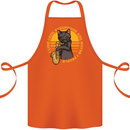 I Like Cats, Saxophones & Maybe 3 People Cotton Apron 100% Organic Orange