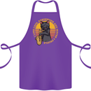 I Like Cats, Saxophones & Maybe 3 People Cotton Apron 100% Organic Purple