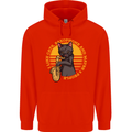 I Like Cats, Saxophones & Maybe 3 People Mens 80% Cotton Hoodie Bright Red