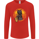 I Like Cats, Saxophones & Maybe 3 People Mens Long Sleeve T-Shirt Red