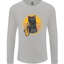 I Like Cats, Saxophones & Maybe 3 People Mens Long Sleeve T-Shirt Sports Grey