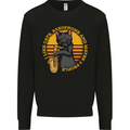 I Like Cats, Saxophones & Maybe 3 People Mens Sweatshirt Jumper Black
