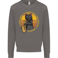 I Like Cats, Saxophones & Maybe 3 People Mens Sweatshirt Jumper Charcoal