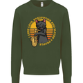 I Like Cats, Saxophones & Maybe 3 People Mens Sweatshirt Jumper Forest Green